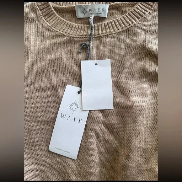 Wayf || camel bishop sleeves sweater dress - Picture 3 of 3